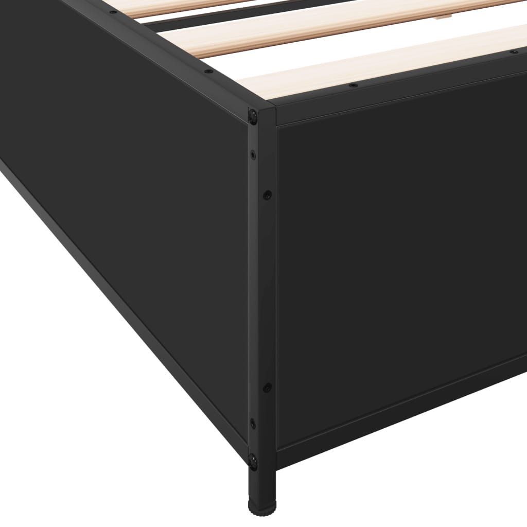 Okvir za krevet crni 160x200 cm konstruirano drvo i metal