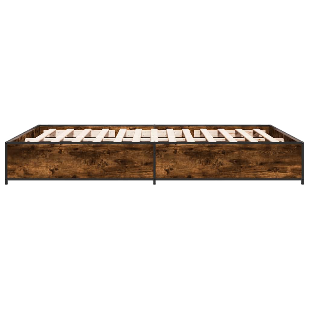 Okvir za krevet boja hrasta 135x190cm konstruirano drvo i metal