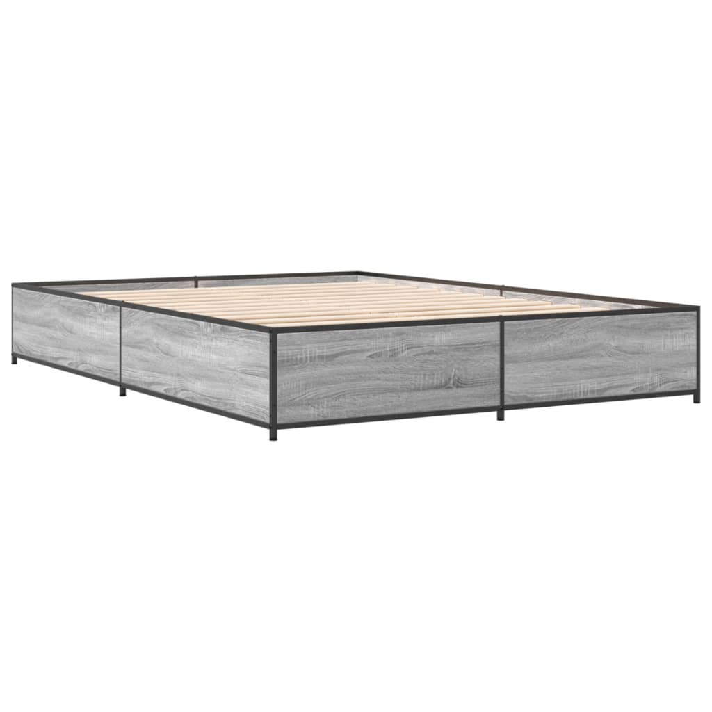 Okvir kreveta boja hrasta 135x190cm konstruirano drvo i metal