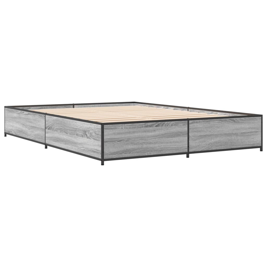 Okvir kreveta boja hrasta 135x190cm konstruirano drvo i metal