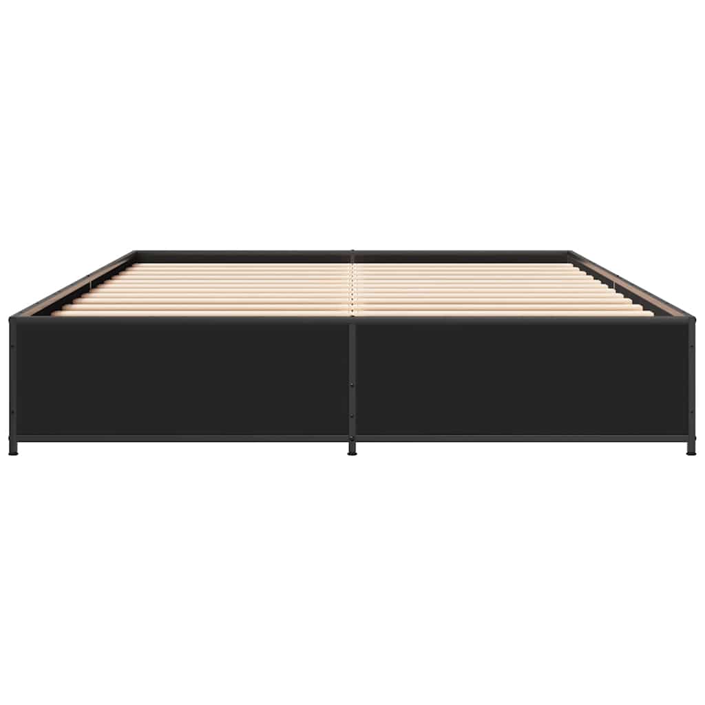 Okvir za krevet crni 120x190 cm konstruirano drvo i metal
