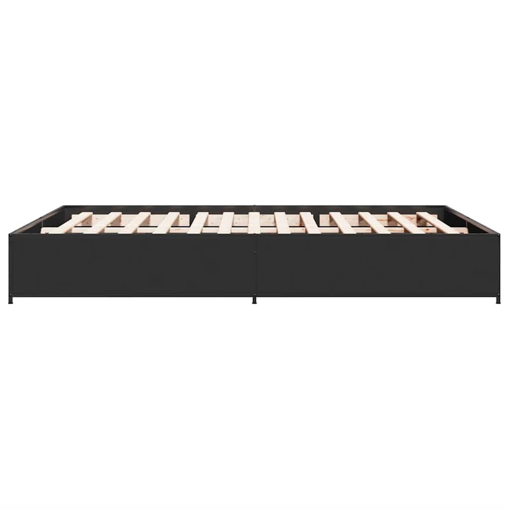Okvir za krevet crni 120x190 cm konstruirano drvo i metal