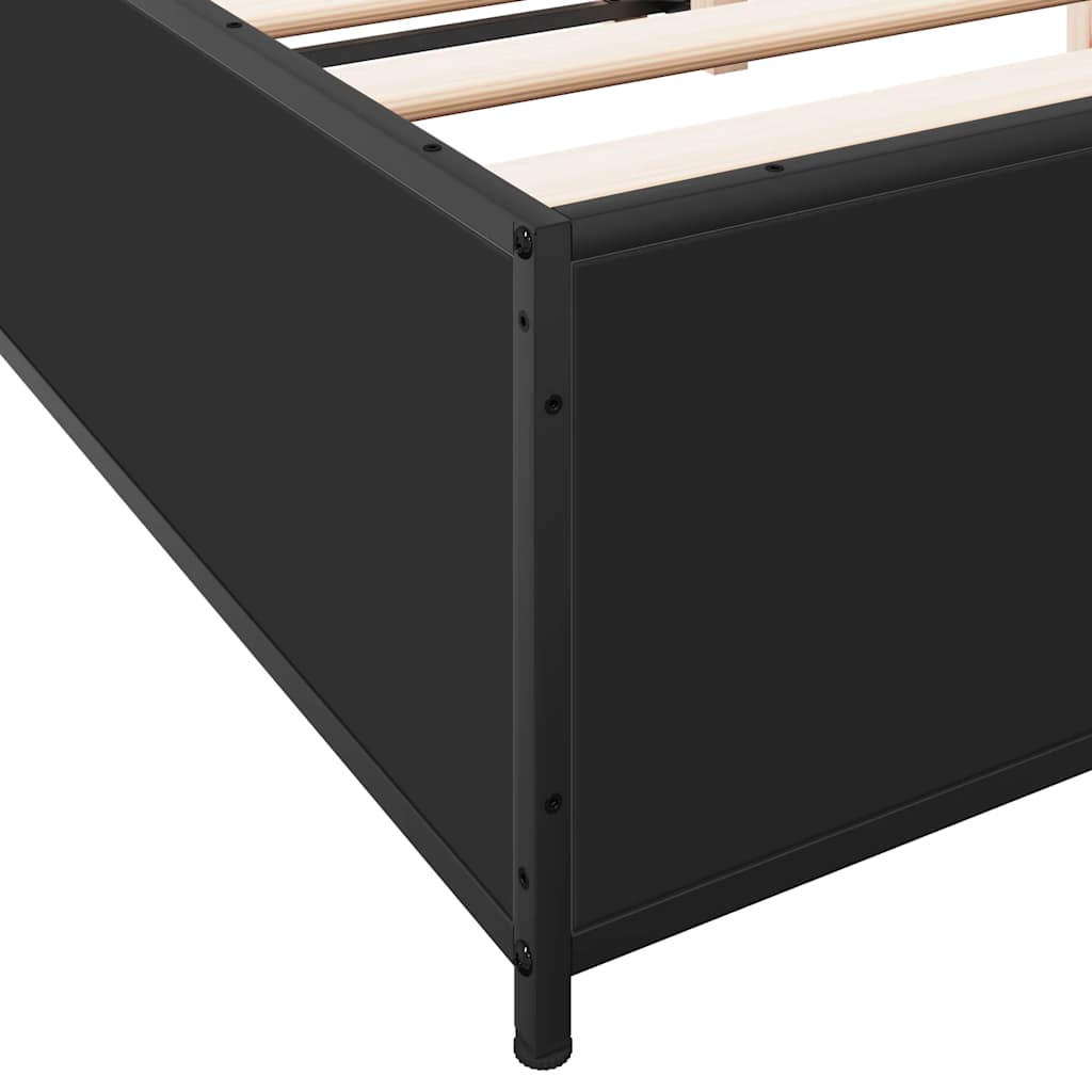 Okvir za krevet crni 120x190 cm konstruirano drvo i metal