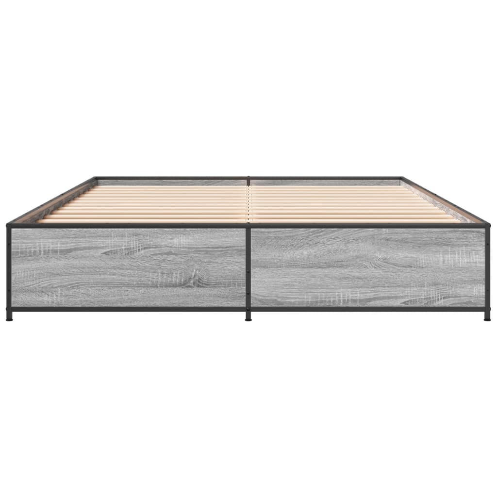 Okvir za krevet boja hrasta 120x190cm konstruirano drvo i metal