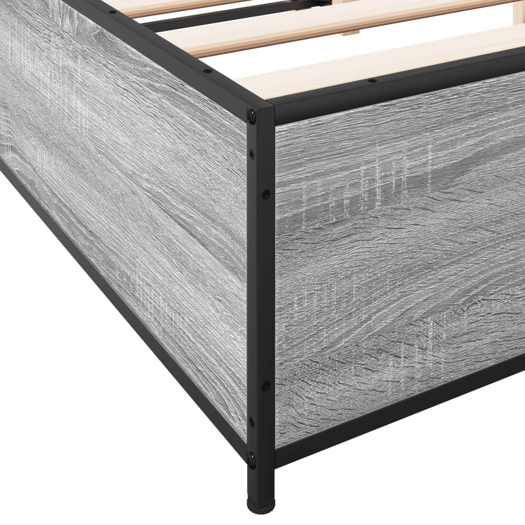 Okvir za krevet boja hrasta 120x190cm konstruirano drvo i metal