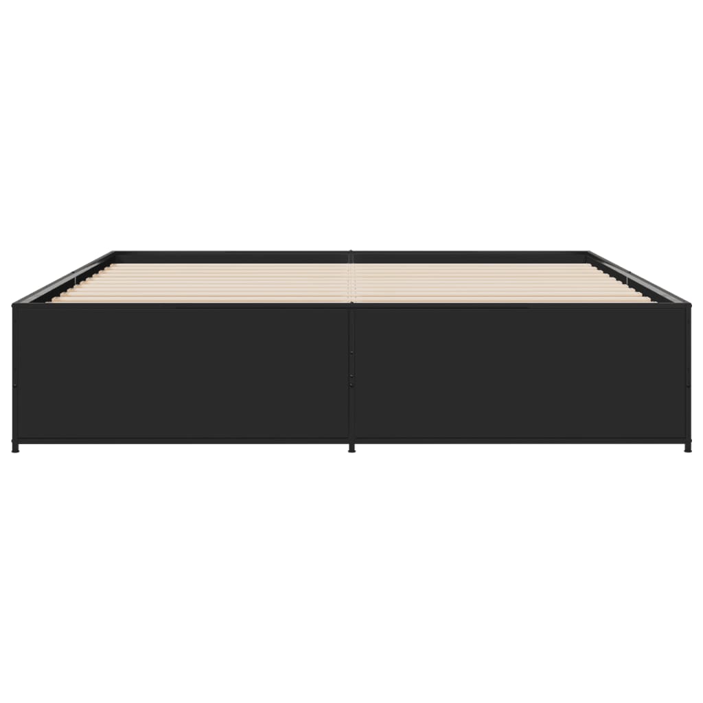 Okvir za krevet crni 180 x 200 cm konstruirano drvo i metal