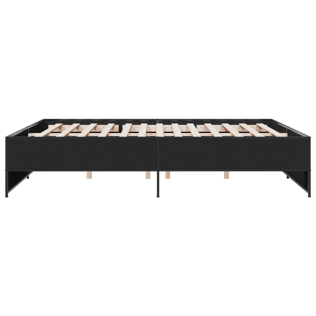 Okvir za krevet crni 180 x 200 cm konstruirano drvo i metal