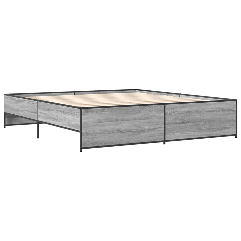 Okvir kreveta boja hrasta 180x200 cm konstruiranog drvo i metal