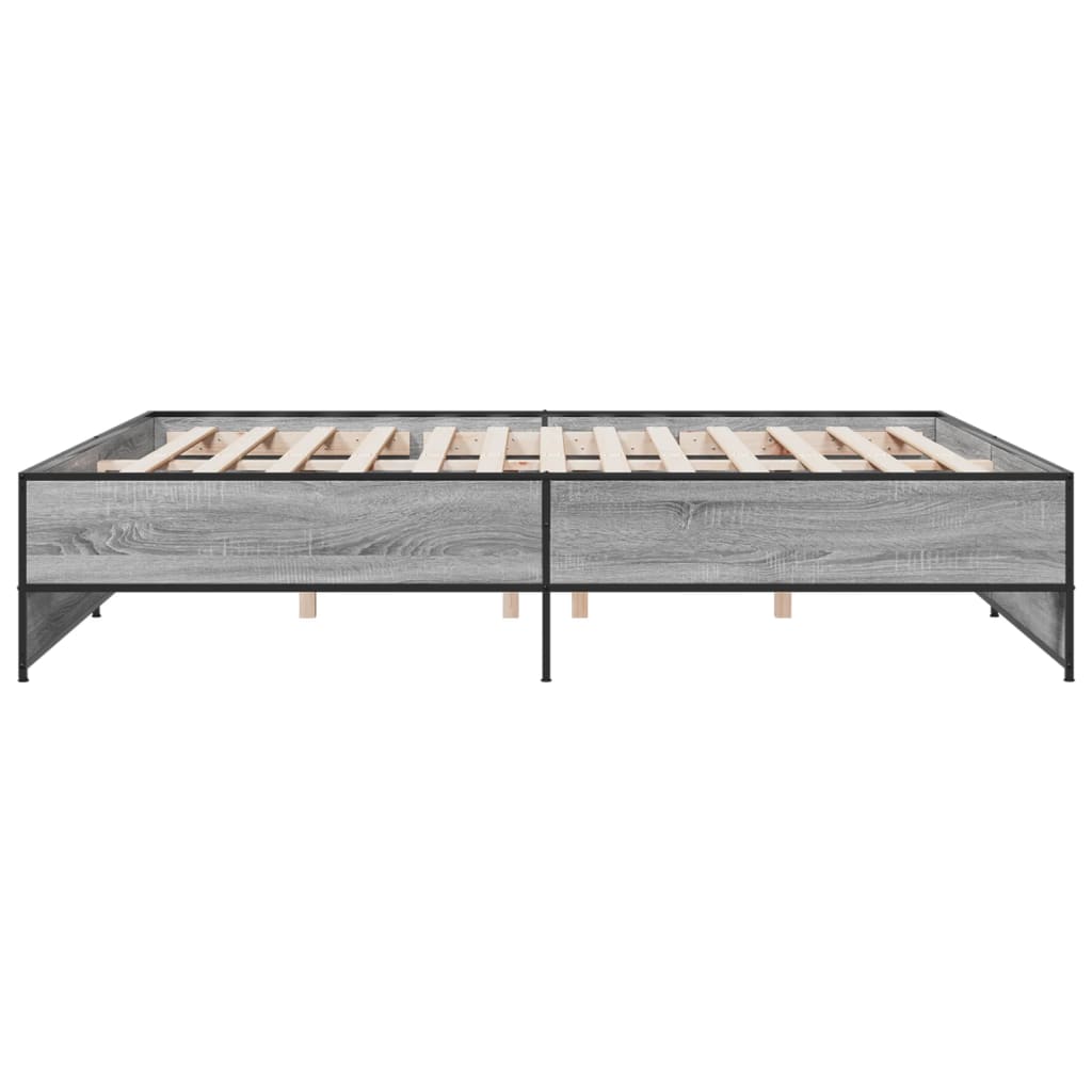 Okvir kreveta boja hrasta 180x200 cm konstruiranog drvo i metal