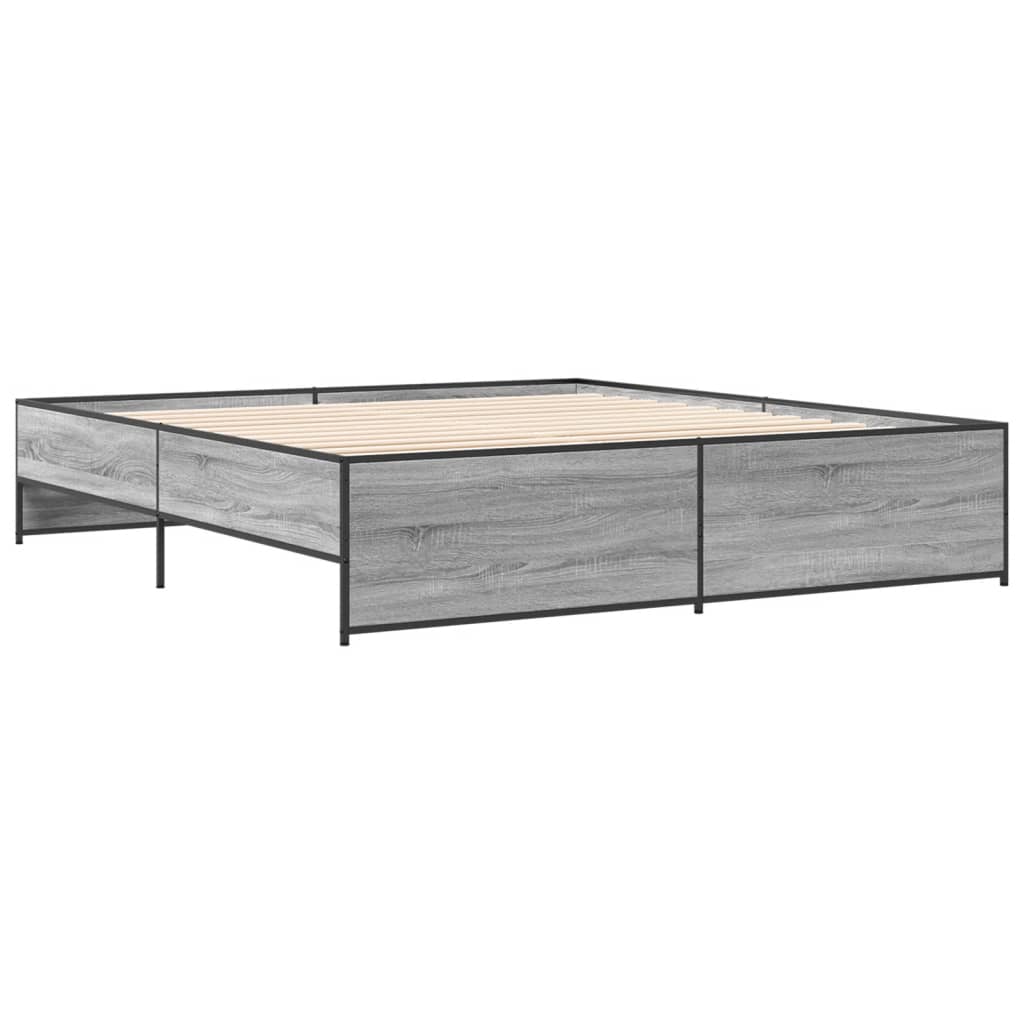Okvir kreveta boja hrasta 180x200 cm konstruiranog drvo i metal