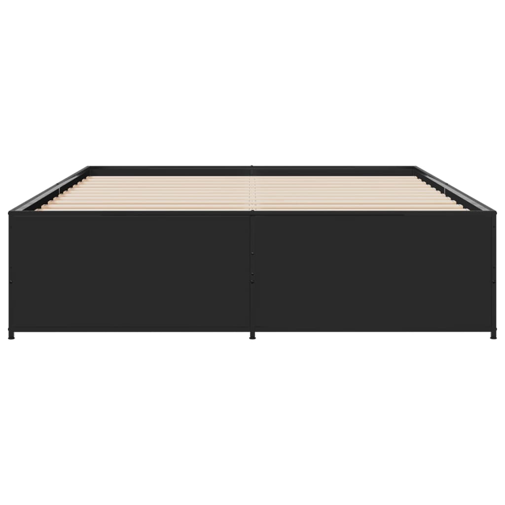 Okvir za krevet crni 160x200 cm konstruirano drvo i metal