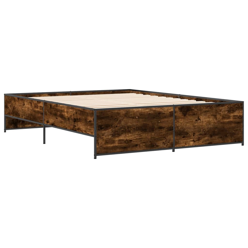 Okvir kreveta boja hrasta 160x200 cm konstruirano drvo i metal