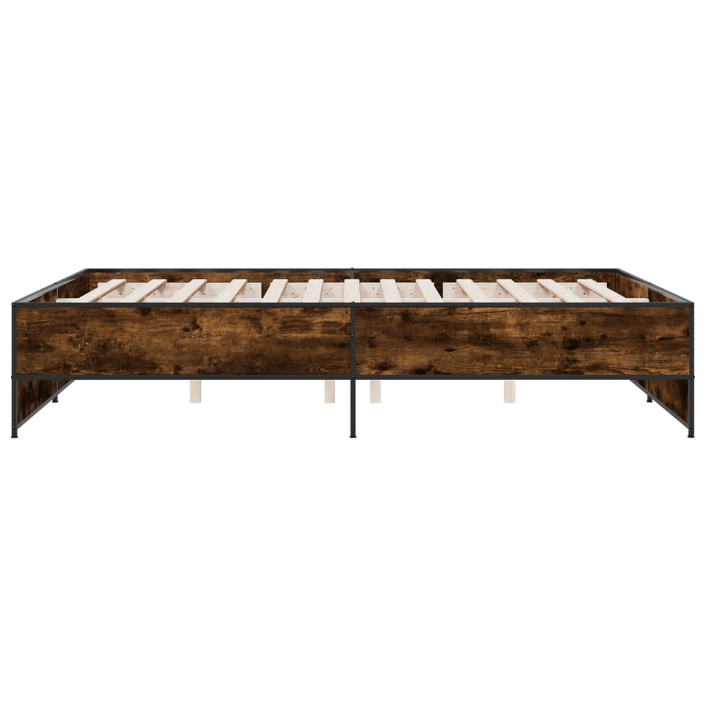 Okvir kreveta boja hrasta 160x200 cm konstruirano drvo i metal