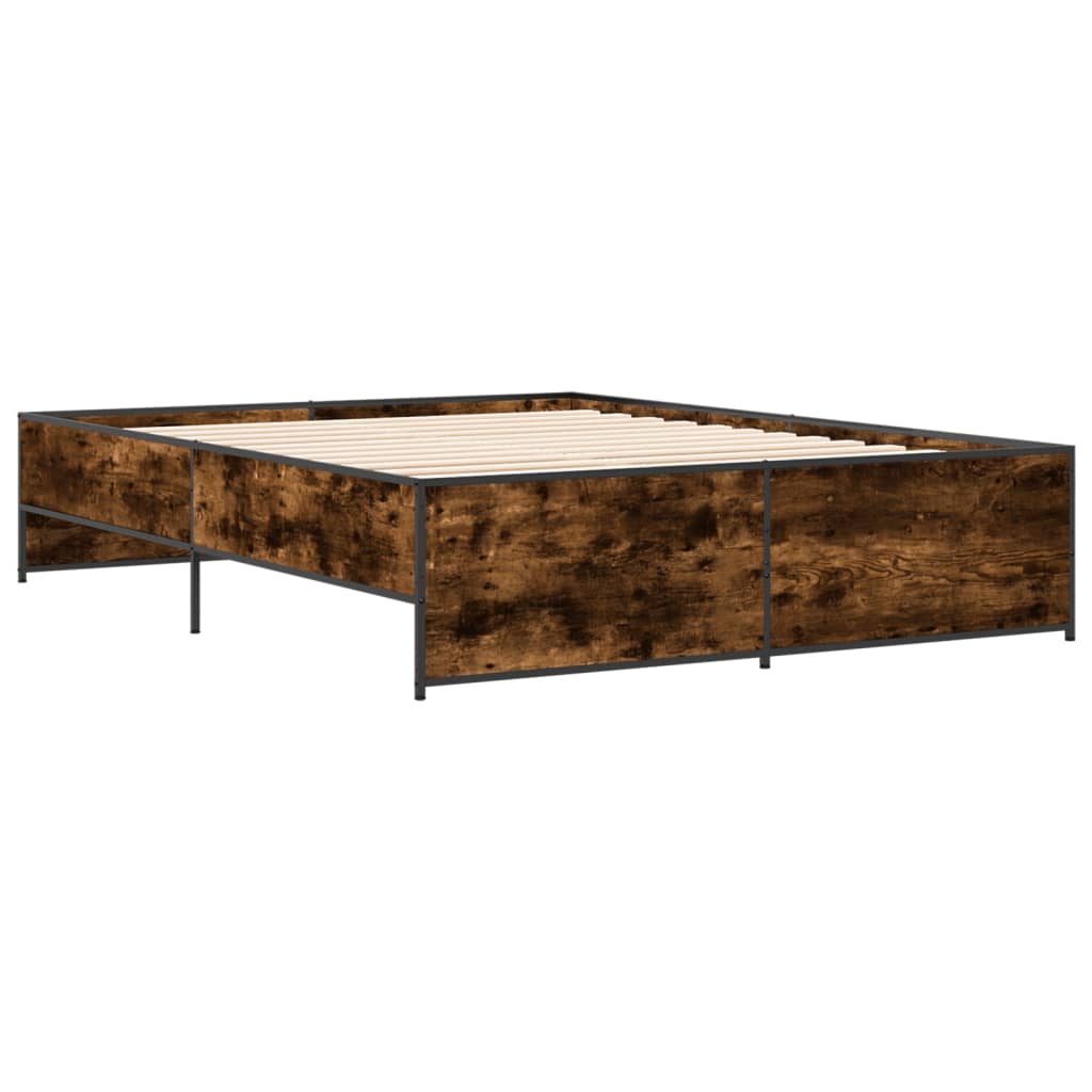 Okvir kreveta boja hrasta 160x200 cm konstruirano drvo i metal
