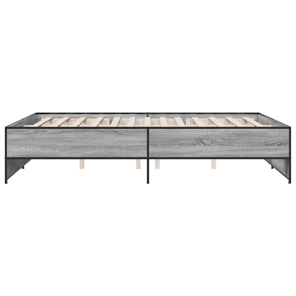 Okvir kreveta boja hrasta 160x200 cm konstruirano drvo i metal