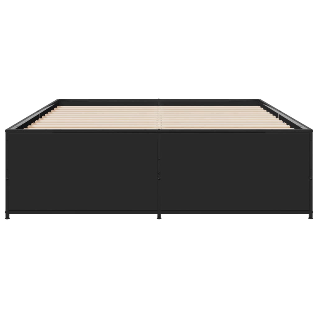 Okvir kreveta crni 120 x 200 cm od konstruiranog drvo i metal
