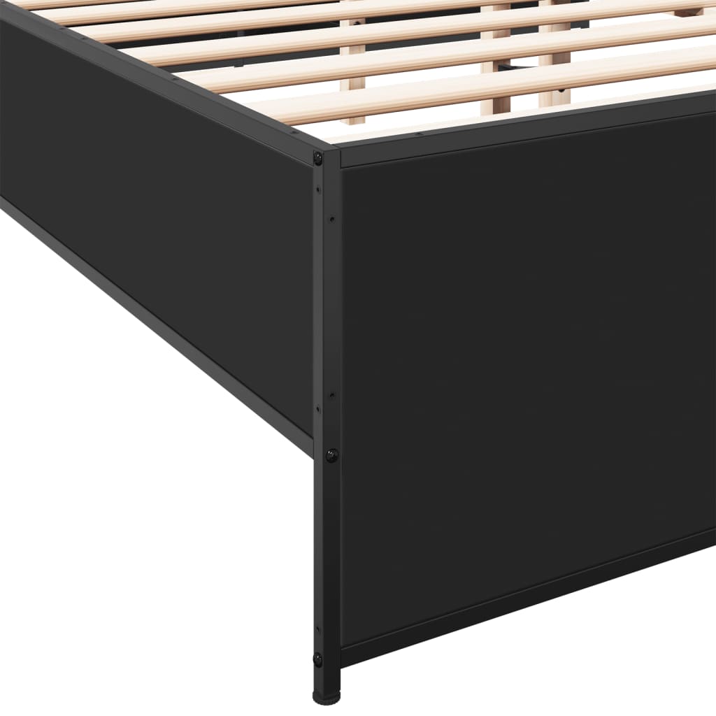 Okvir kreveta crni 120 x 200 cm od konstruiranog drvo i metal