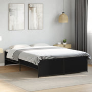 Okvir kreveta crni 120 x 200 cm od konstruiranog drvo i metal