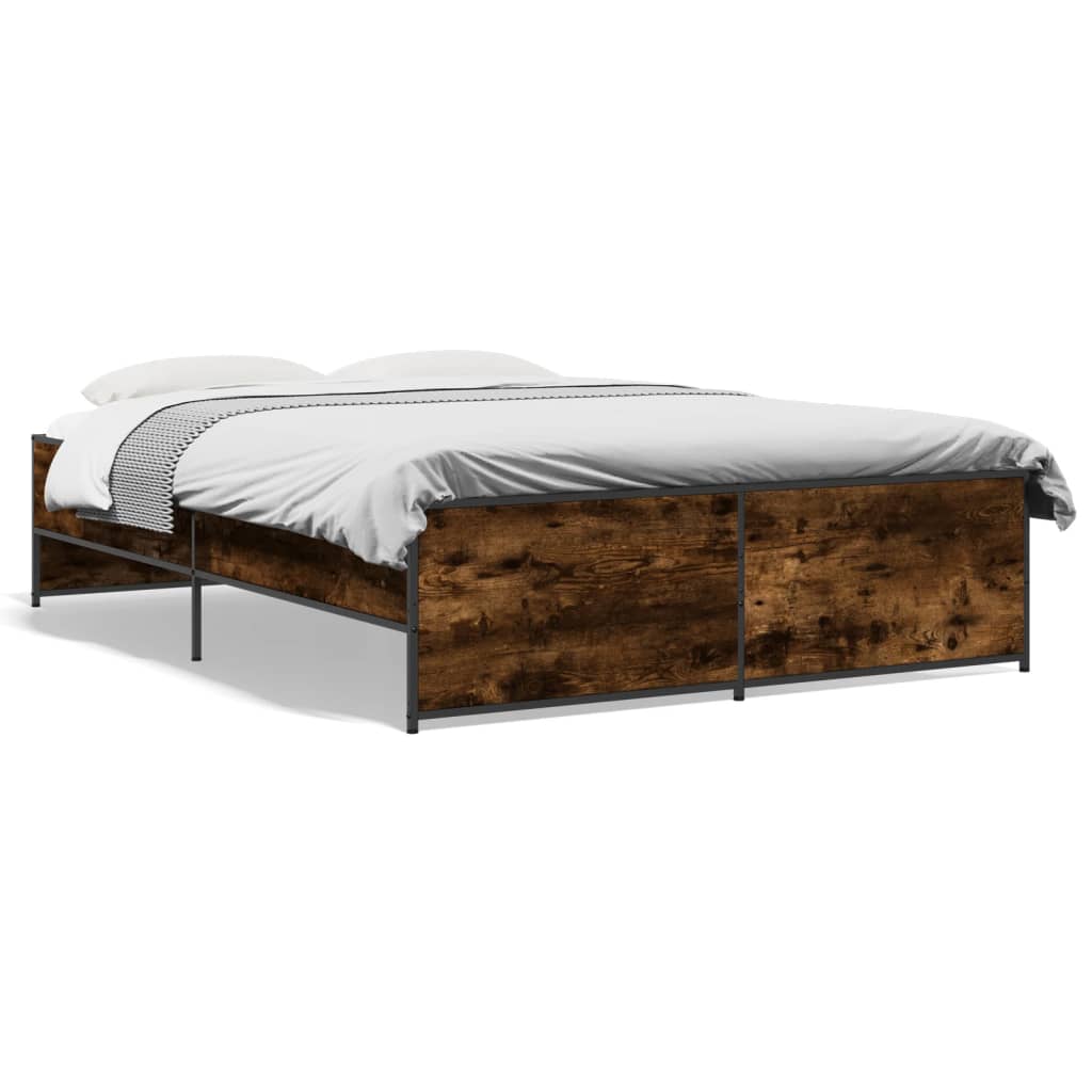 Okvir kreveta boja hrasta 140x190 cm konstruirano drvo i metal