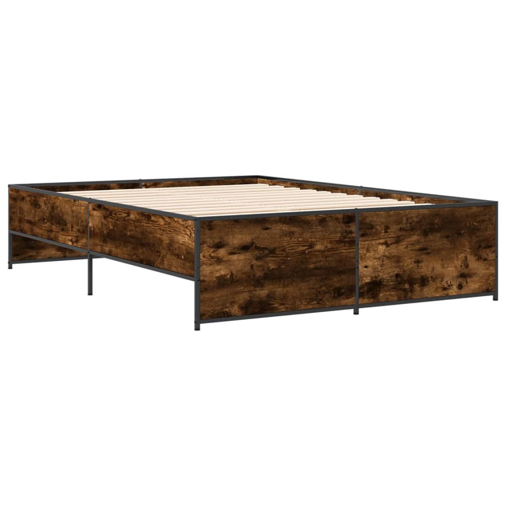 Okvir kreveta boja hrasta 140x190 cm konstruirano drvo i metal