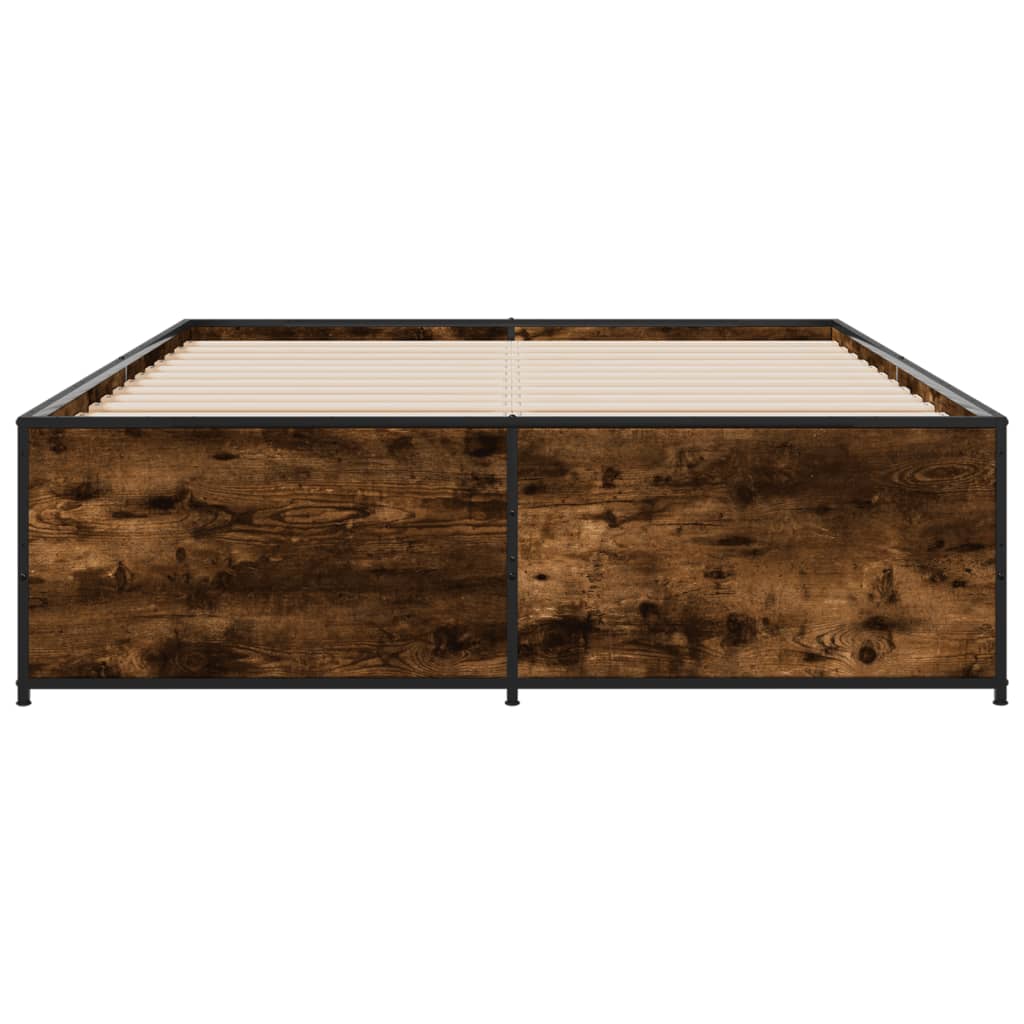 Okvir kreveta boja hrasta 140x190 cm konstruirano drvo i metal