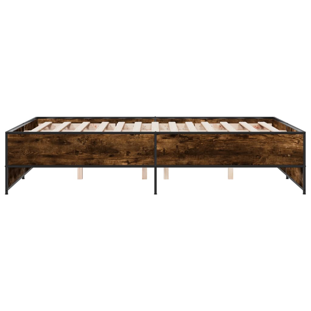 Okvir kreveta boja hrasta 140x190 cm konstruirano drvo i metal