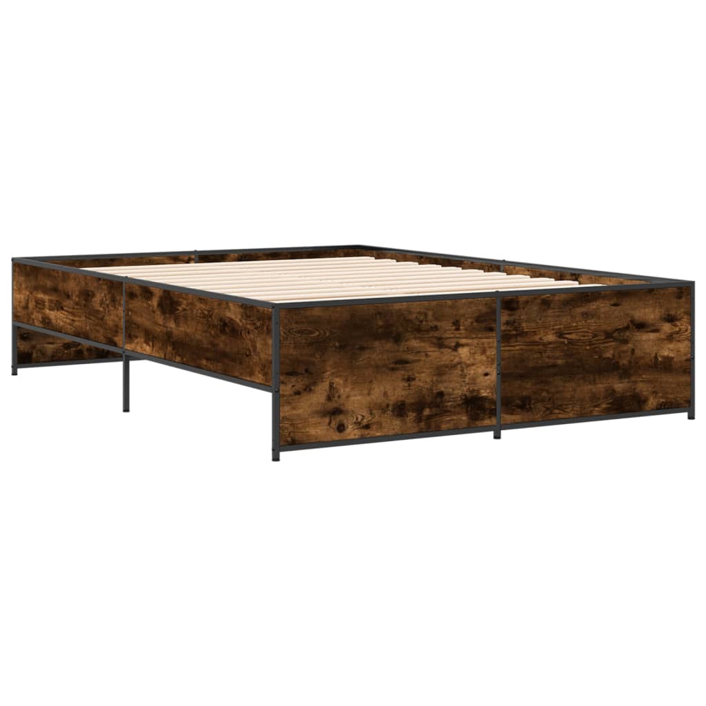 Okvir kreveta boja hrasta 140x190 cm konstruirano drvo i metal