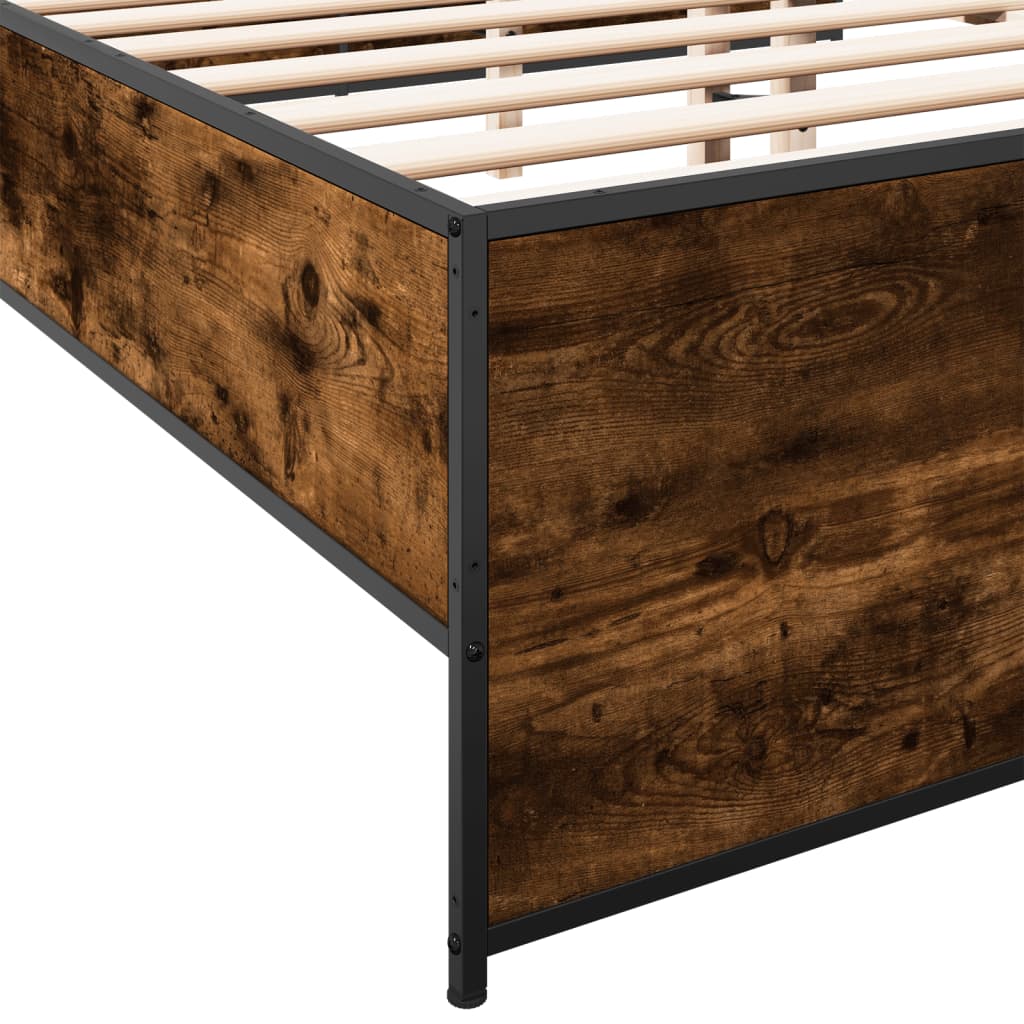Okvir kreveta boja hrasta 140x190 cm konstruirano drvo i metal