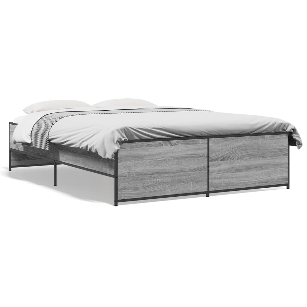 Okvir kreveta boja hrasta 135x190cm konstruirano drvo i metal
