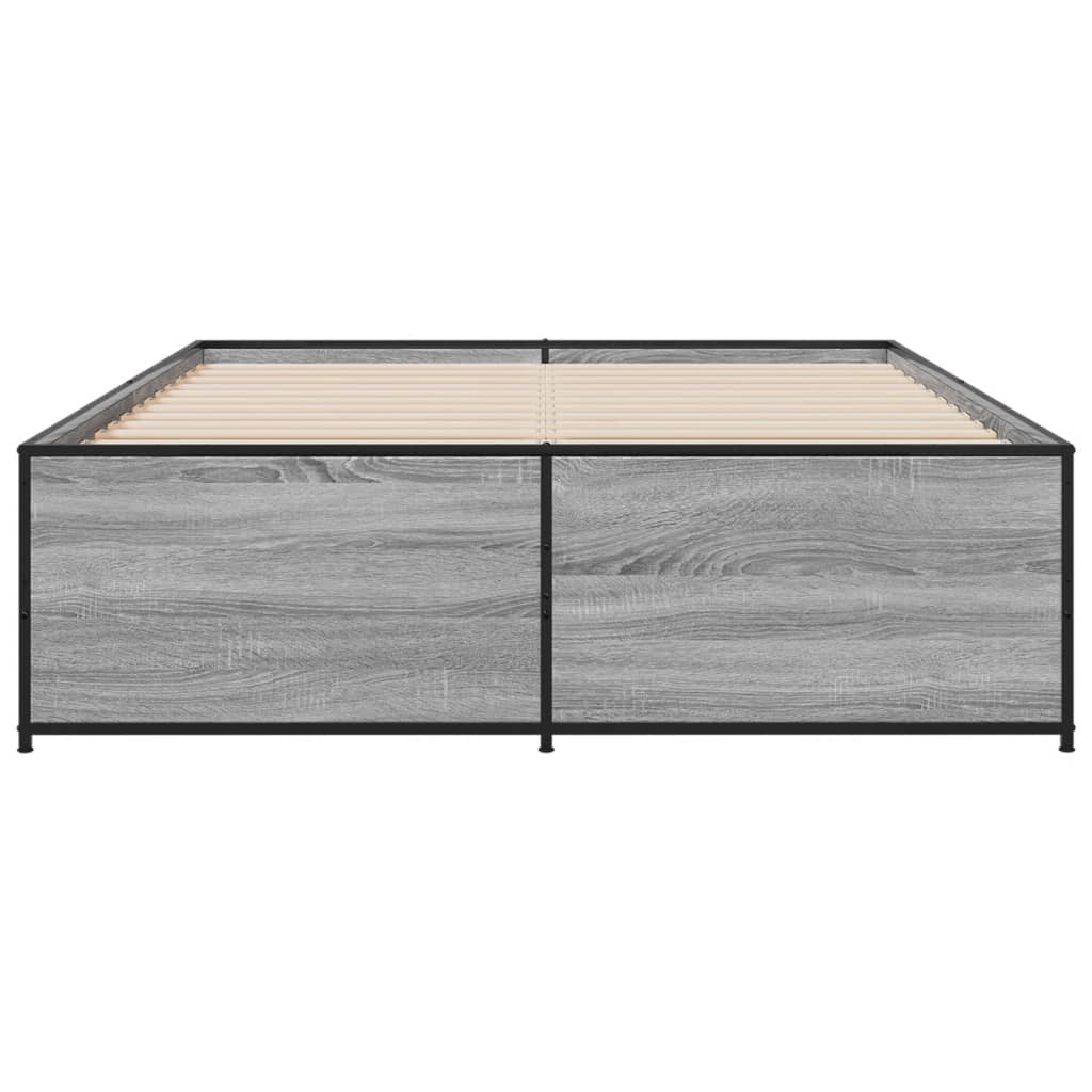Okvir kreveta boja hrasta 135x190cm konstruirano drvo i metal