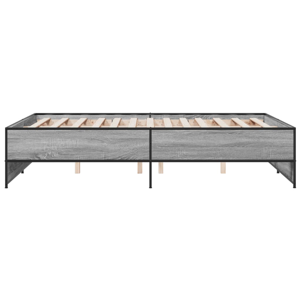 Okvir kreveta boja hrasta 135x190cm konstruirano drvo i metal