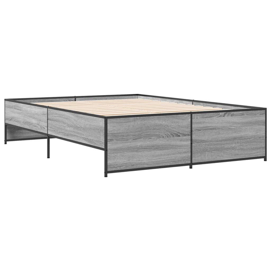 Okvir kreveta boja hrasta 135x190cm konstruirano drvo i metal