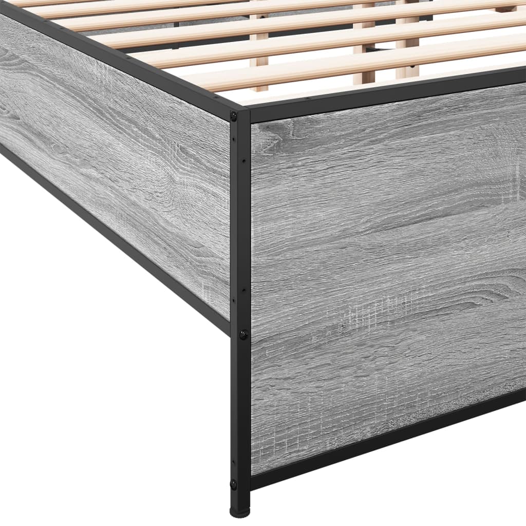 Okvir kreveta boja hrasta 135x190cm konstruirano drvo i metal