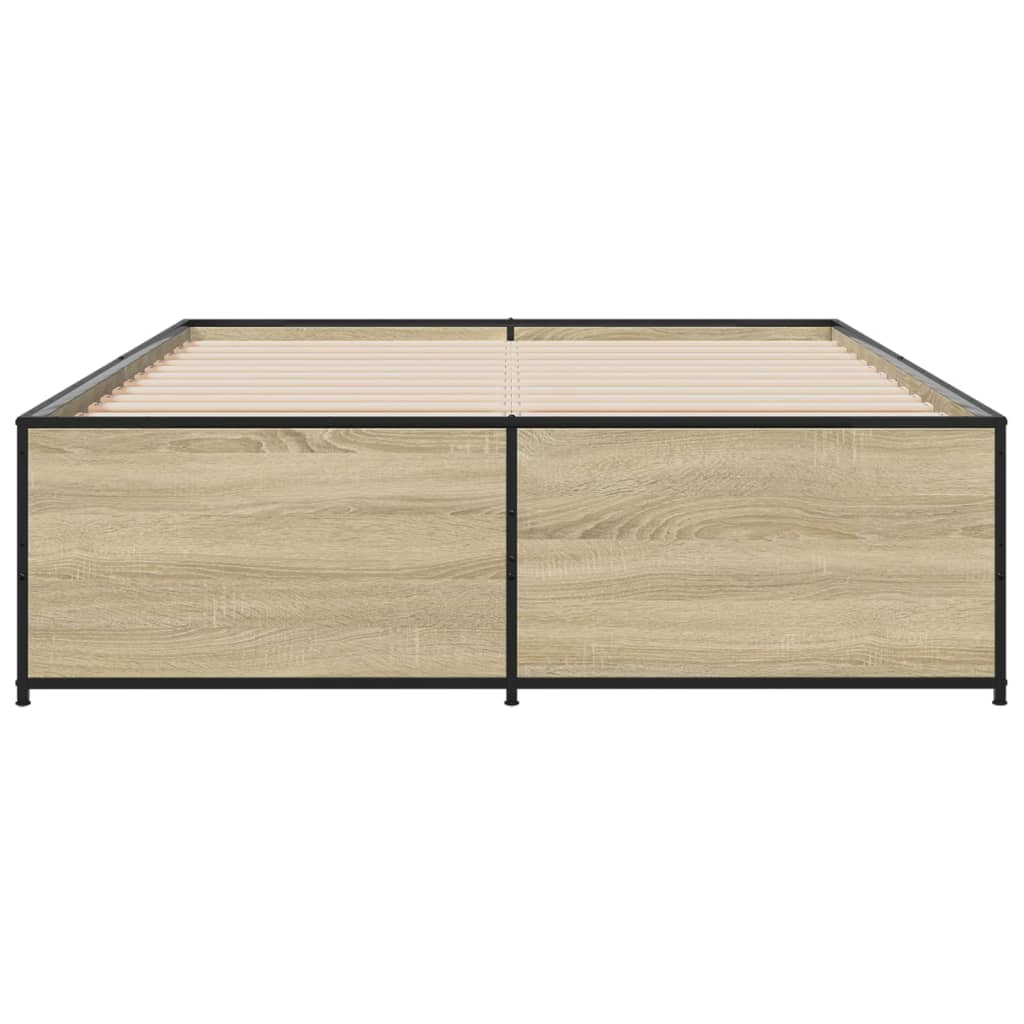 Okvir za krevet boja hrasta 120x190cm konstruirano drvo i metal