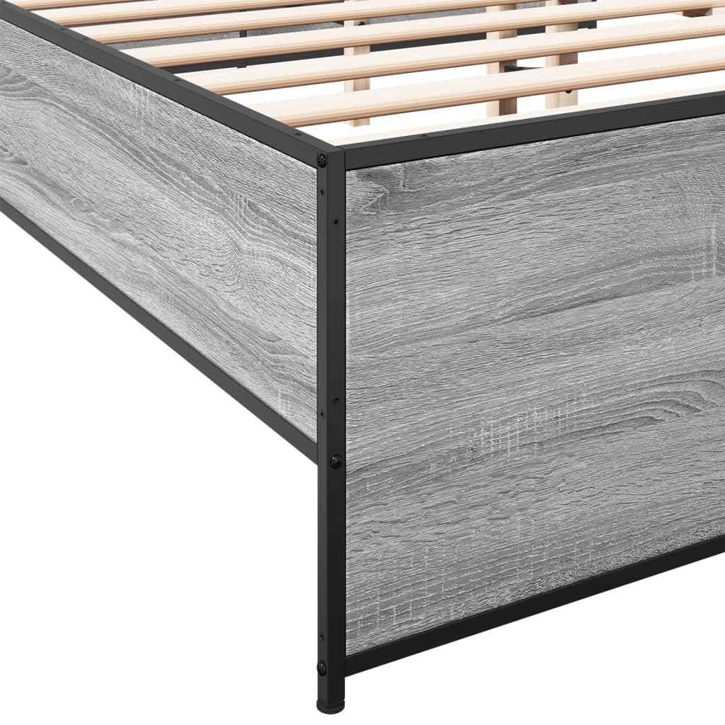 Okvir za krevet boja hrasta 120x190cm konstruirano drvo i metal