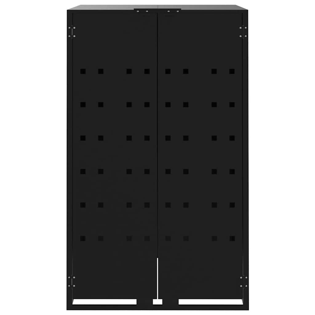 Spremište za 2 kante za otpad crno 138 x 79 x 117 cm čelično
