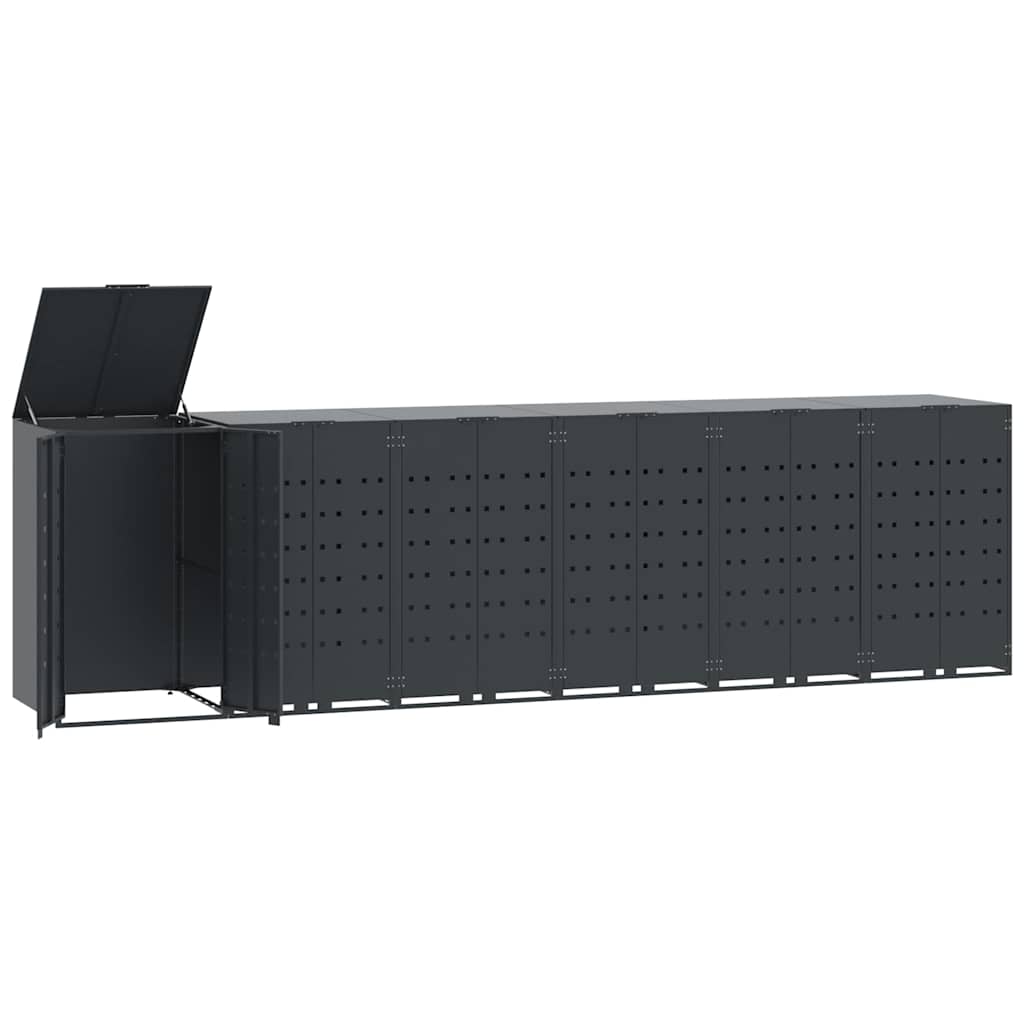 Spremište za 6 kante za otpad antracit 414x79x117 cm čelično