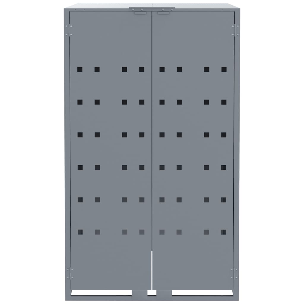 Spremište za 3 kanta za otpad sivo 207x79x117 cm čelično