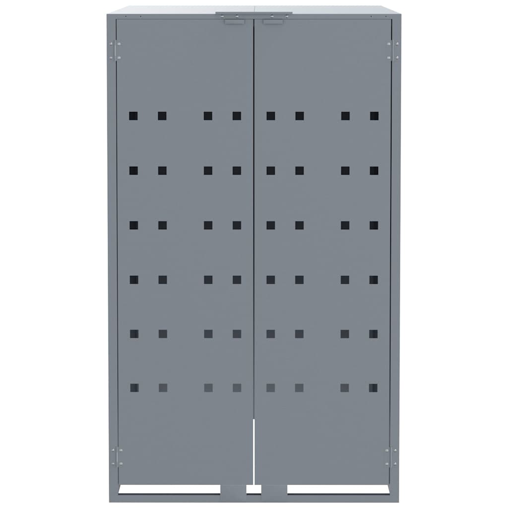 Spremište za 5 kanta za otpad sivo 345x79x117 cm čelično