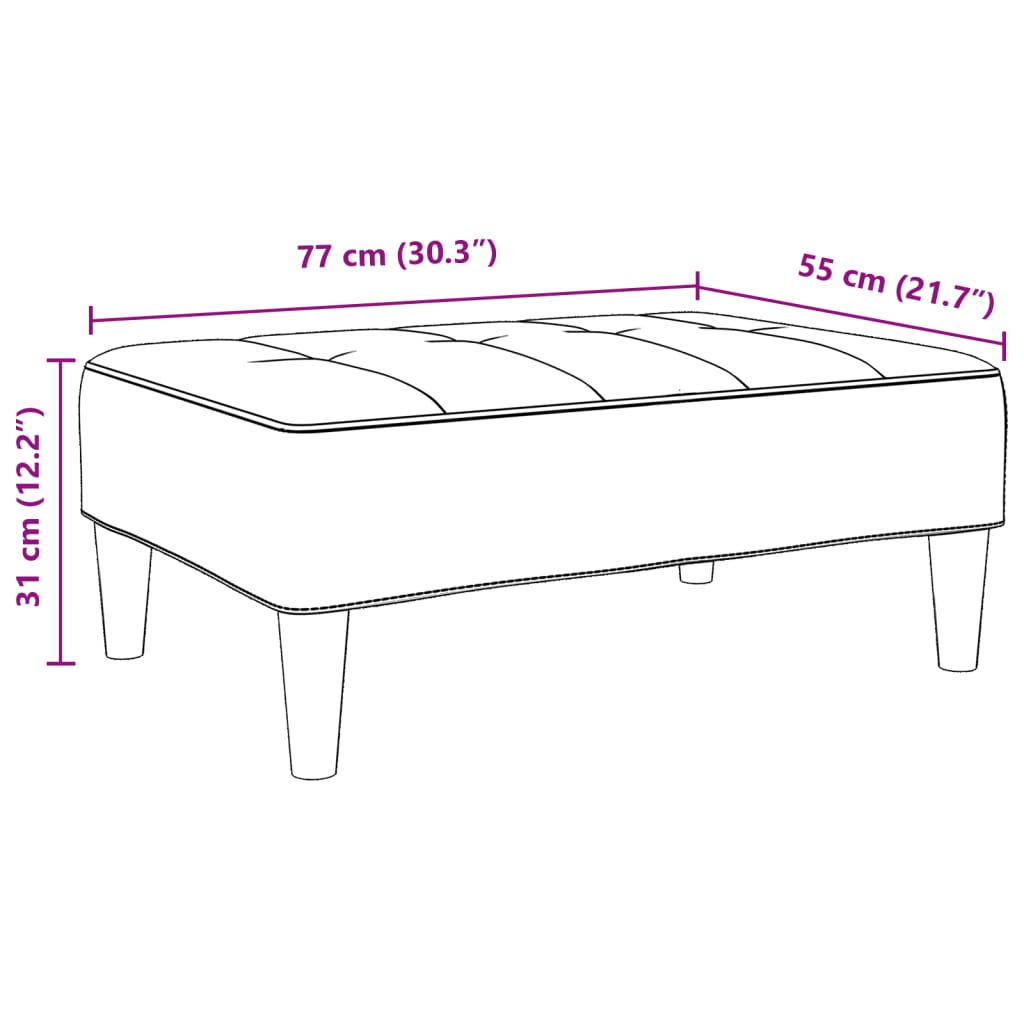 Tabure crni 77x55x31 cm baršunasti