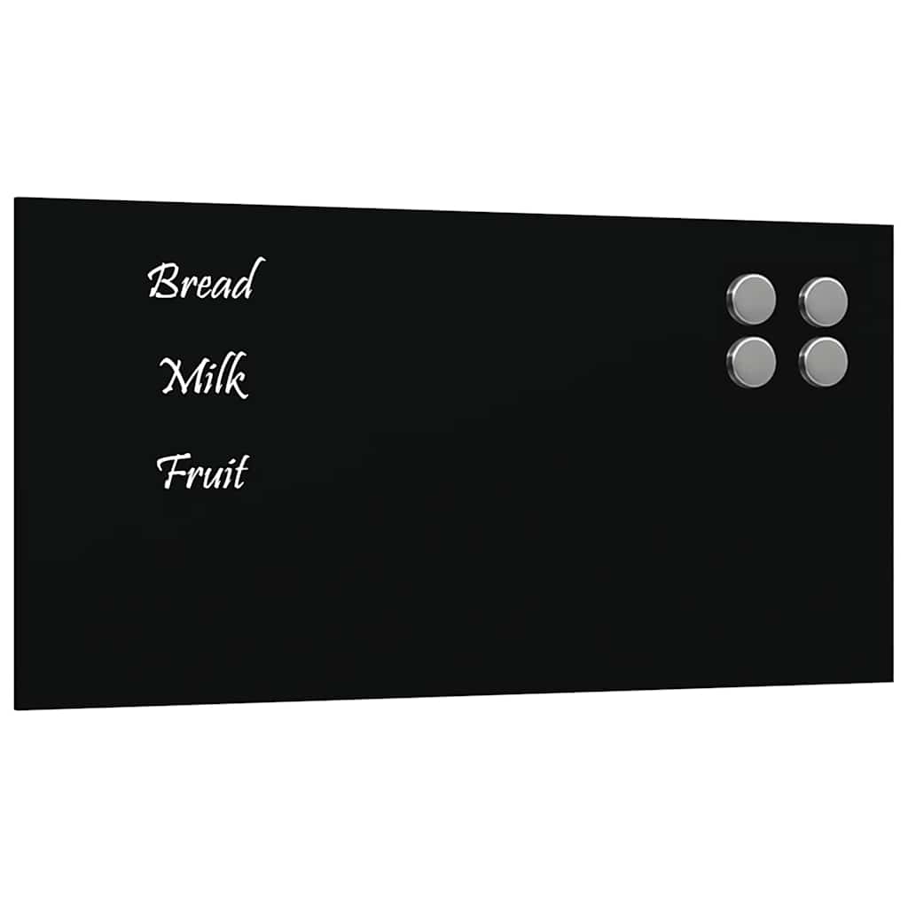 Zidna magnetna ploča crna 40 x 20 cm od kaljenog stakla