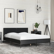 Okvir kreveta crni 140 x 200 cm od konstruiranog drva i metala