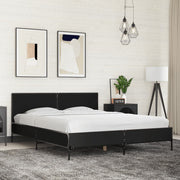 Okvir za krevet crni 160x200 cm konstruirano drvo i metal