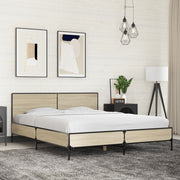 Okvir za krevet boja hrasta 160x200 cm konstruiran drvo i metal