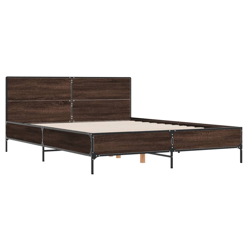Okvir kreveta boja hrasta 160x200 cm konstruirano drvo i metal