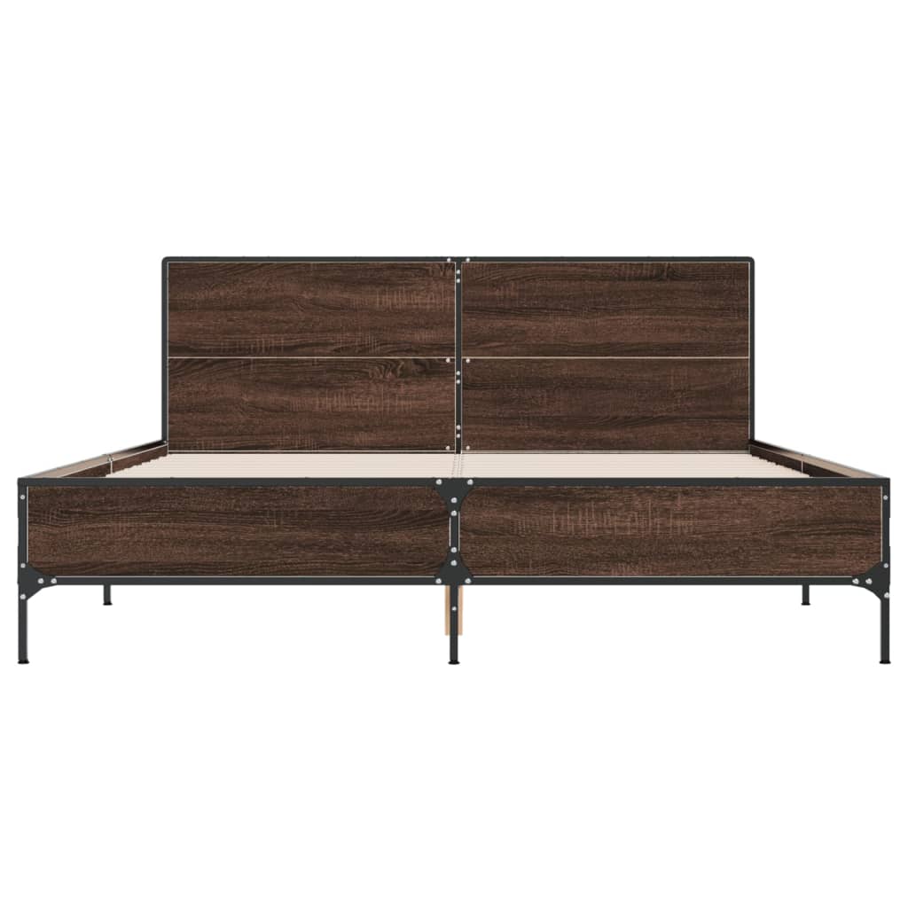 Okvir kreveta boja hrasta 160x200 cm konstruirano drvo i metal