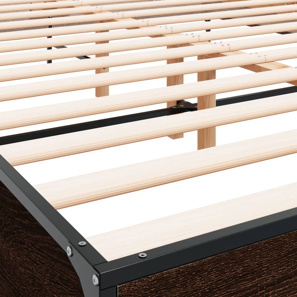 Okvir kreveta boja hrasta 160x200 cm konstruirano drvo i metal