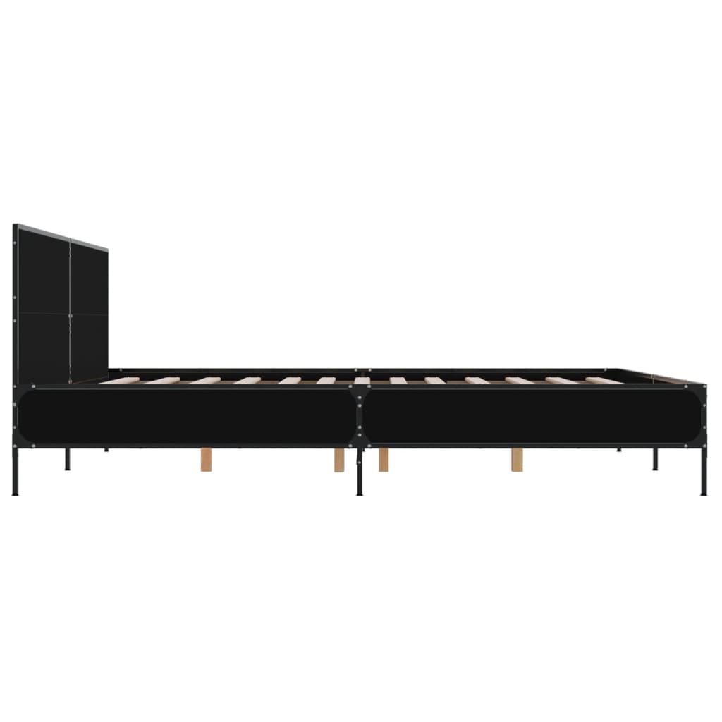 Okvir za krevet crni 180 x 200 cm konstruirano drvo i metal