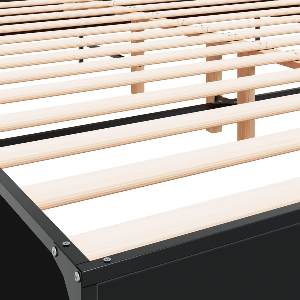 Okvir za krevet crni 180 x 200 cm konstruirano drvo i metal