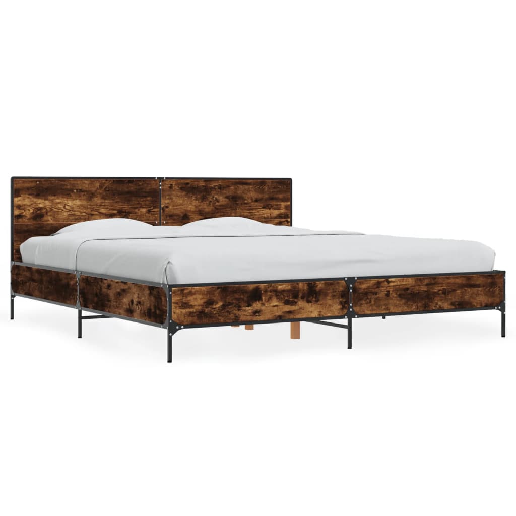 Okvir kreveta boja hrasta 180x20 cm konstruirano drvo i metal
